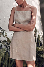 Load image into Gallery viewer, Minimalism Linen Slip Mini Dress

