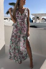 Load image into Gallery viewer, V Neck Floral Print Maxi Dress
