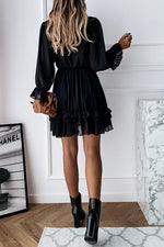 Load image into Gallery viewer, Ruffles V Neck Long Sleeve Mini Dress
