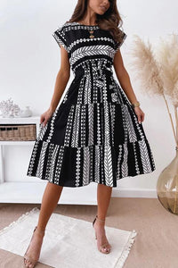 Print Belted Dress