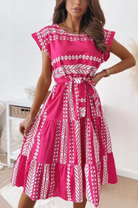Print Belted Dress