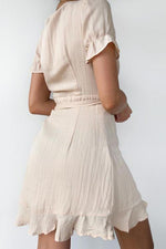 Load image into Gallery viewer, Ruffles Knot V Neck Wrap Mini Dress
