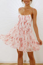 Load image into Gallery viewer, Ruffles Floral Print Slip Mini Dress
