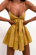 Load image into Gallery viewer, V Neck Backless Slip Mini Dress
