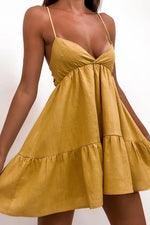Load image into Gallery viewer, V Neck Backless Slip Mini Dress
