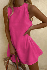 Load image into Gallery viewer, Scalloped Sleeveless Mini Dress
