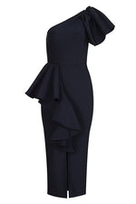 Load image into Gallery viewer, Elegant Black One Shoulder Evening Party Bandage Dress
