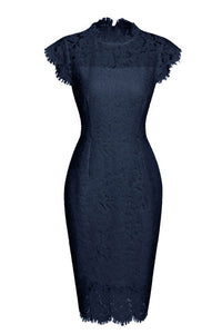 Elegant Burgundy Knee Length Lace Cocktail Party Dress