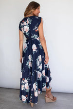 Load image into Gallery viewer, Elegant Printed Short Sleeves High Low Maxi Dress
