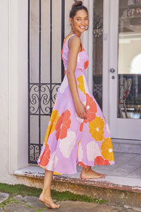 Fashion Print Sleeveless Beach Maxi Dress