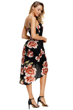 Load image into Gallery viewer, Floral V-neck Sleeveless Asymmetrical Empire Dress
