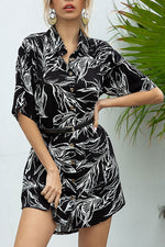 Load image into Gallery viewer, Loose Floral Print Lapel Shirt Dress
