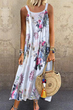 Load image into Gallery viewer, Floral Print Slit Tank Dress
