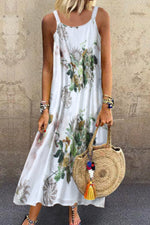 Load image into Gallery viewer, Floral Print Slit Tank Dress
