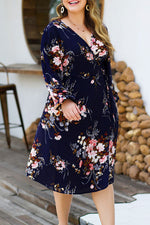Load image into Gallery viewer, Plus Size V-neck Printed Tunic Dress
