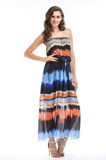 Load image into Gallery viewer, Gradient Strapless Backless Lace-up Maxi Dress
