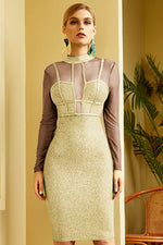 Load image into Gallery viewer, Green Long Sleeve Sparkly Party Bandage Dresses
