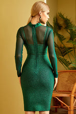 Load image into Gallery viewer, Green Long Sleeve Sparkly Party Bandage Dresses
