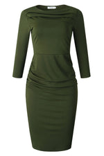 Load image into Gallery viewer, Green Bodycon Long Sleeve Office Formal Dress

