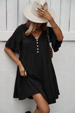Load image into Gallery viewer, Green Short Sleeves A-Line Casual Dresses

