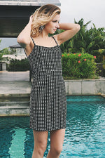 Load image into Gallery viewer, Grid Backless Spaghetti Straps Slim Fit Dress
