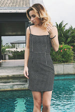 Load image into Gallery viewer, Grid Backless Spaghetti Straps Slim Fit Dress
