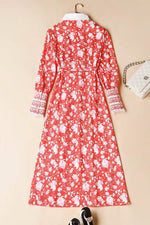 Load image into Gallery viewer, Kate Middleton 2021 Red Floral Midi Dress
