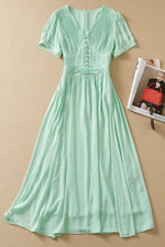 Load image into Gallery viewer, Celebrity Inspired 2022 Mint A-Line Midi Dress
