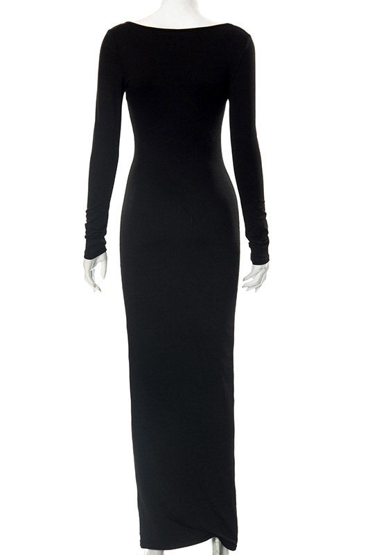 Kim K Inspired Black Long Sleeve Dress
