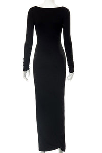 Kim K Inspired Black Long Sleeve Dress