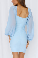 Load image into Gallery viewer, Ruched Statement Sleeve Mini Dress
