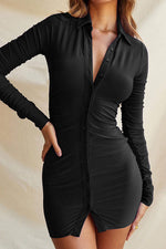 Load image into Gallery viewer, Lilac Long-sleeved Bodycon Mini Dress
