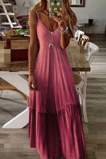 Load image into Gallery viewer, Loose Solid V-neck Cami Dress
