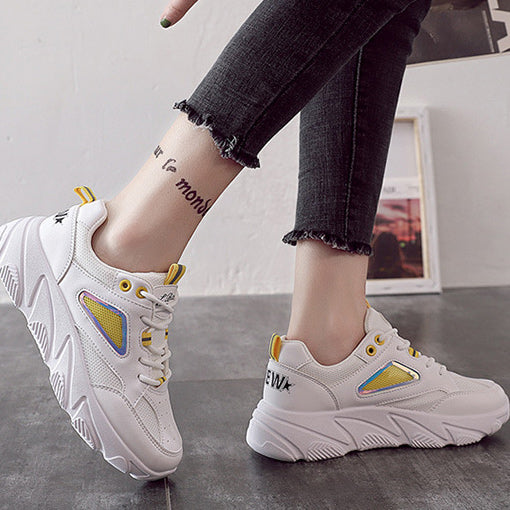 Mesh Tie Front Chunky Sole Sneakers
