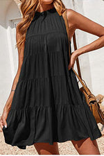 Load image into Gallery viewer, Mini A-Line Sleeveless Little Black Dress
