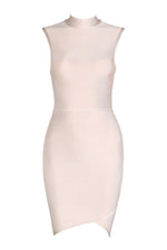 Load image into Gallery viewer, Nude High Neck Sleeveless Bandage Dress
