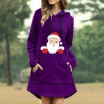Load image into Gallery viewer, Women Hoodies Dress Oversized Sweatshirts Christmas Long Sleeve Tunic Dress
