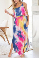 Load image into Gallery viewer, Tie Dye Slit Slip Maxi Dress
