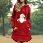 Load image into Gallery viewer, Women Hoodies Dress Oversized Sweatshirts Christmas Long Sleeve Tunic Dress
