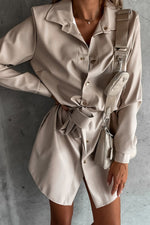 Load image into Gallery viewer, Timeless Button Down Faux Leather Shacket Dress
