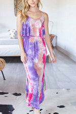Load image into Gallery viewer, Tie Dye Slit Slip Maxi Dress
