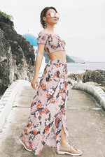 Load image into Gallery viewer, Off-the-shoulder Floral Slit Two Piece Sets
