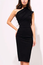 Load image into Gallery viewer, One Shoulder Sleeveless Bandage Prom Dress
