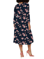 Load image into Gallery viewer, Floral V Neck Plus Size Midi Dress For Women
