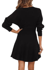 Load image into Gallery viewer, Women Wrap V Neck Long Sleeve Tie A Line Dress
