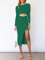 Load image into Gallery viewer, Women&#39;s Long Sleeves Ribbed Knit Sweater Midi Dress Cut Out Bodycon Tank Midi Dress
