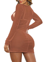 Load image into Gallery viewer, Women&#39;s Sheer Mesh Swimsuit Cover Up Dress Bodycon Ruched Beach Dresses

