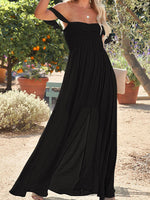 Load image into Gallery viewer, Womens Off the Shoulder Smocked Maxi Dress with Slit
