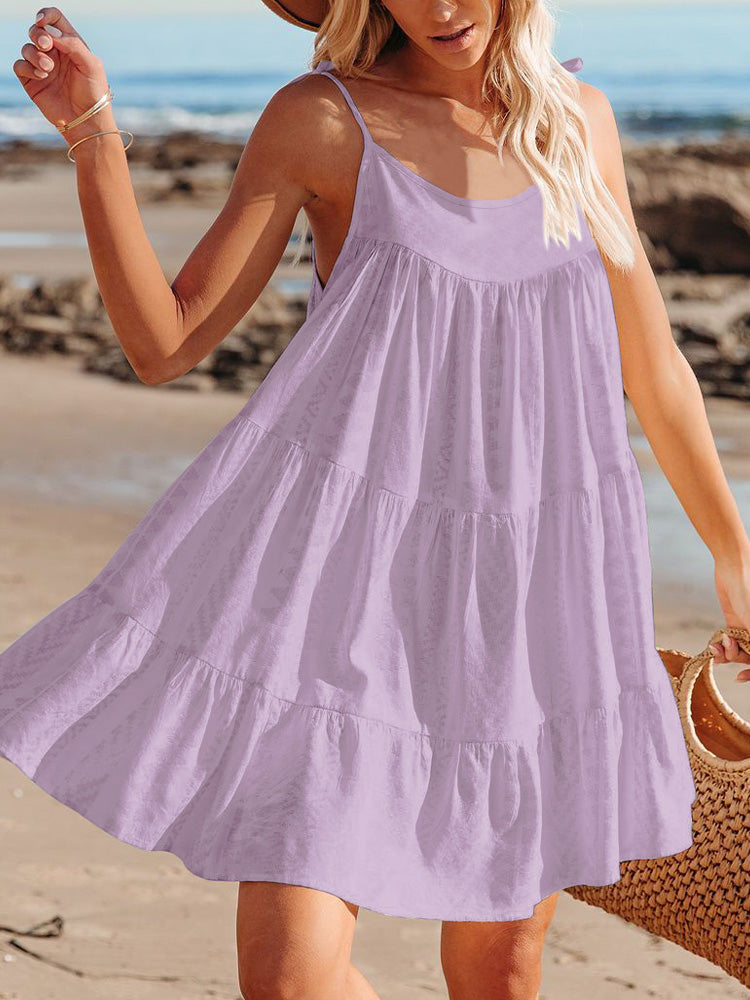 Womens Ruffle Cami Dress Summer Babydoll Dress