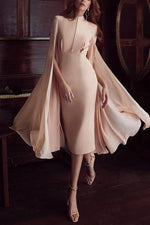 Load image into Gallery viewer, Pink Shawl Empire Waist Prom Dress
